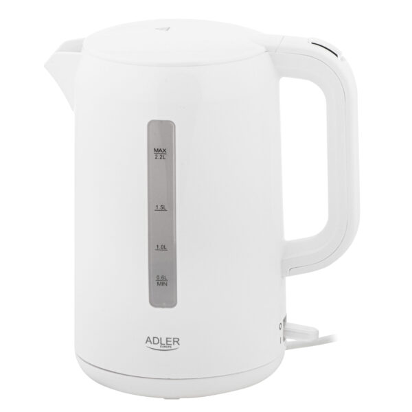 Adler | Kettle | AD 1386 | Electric | 1850 W | 2.2 L | Plastic | 360° rotational base | White