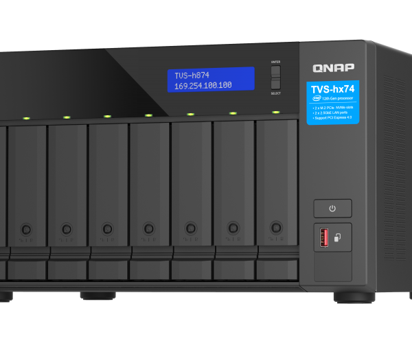 QNAP Highly-reliable ZFS-based storage with PCIe Gen 4 expandability for 10/25GbE connectivity, M.2 NVMe SSD caching and multi-threads processors for virtualization applications | TVS-h874 | Intel Core i5 | i5-12400 | 32 GB