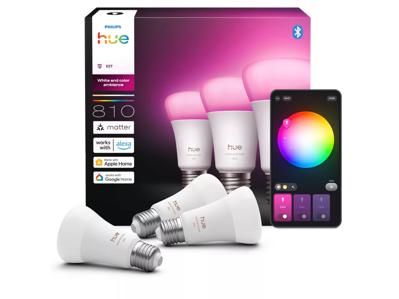 Philips Hue WCA 810 A60 3P EU | E27 | 6 W | Bluetooth, Zigbee - Image 4