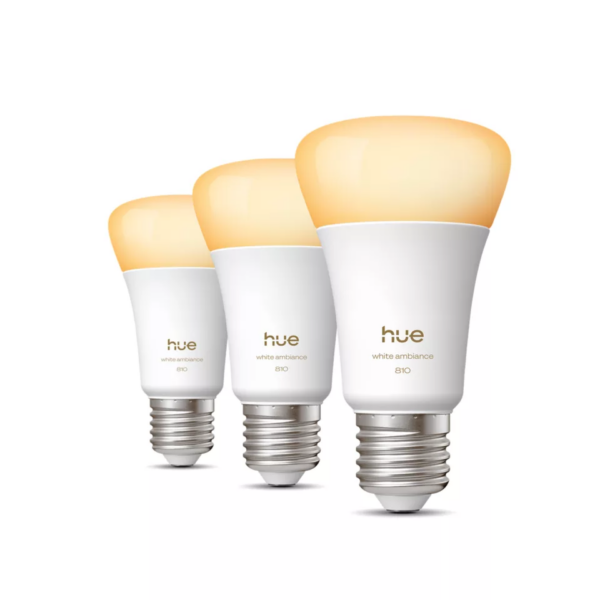 Philips Hue WA 810 A60 3P EU | E27 | 6 W | Warm to cool white light | Bluetooth, Zigbee