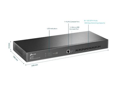 TP-LINK | 8-Port 10G Switch | TL-SX1008 | Unmanaged | Desktop/Rackmountable | Power supply type External - Image 14