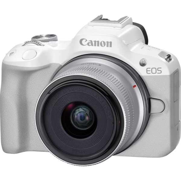 Canon | EOS R50 WH + RF-S 18-45mm F4.5-6.3 IS STM (SIP) | Megapixel 24.2 MP | Image stabilizer | ISO sensitivity (max) 32000 | Display diagonal 2.95 " | Wi-Fi | Video recording | Automatic, manual | CMOS | White