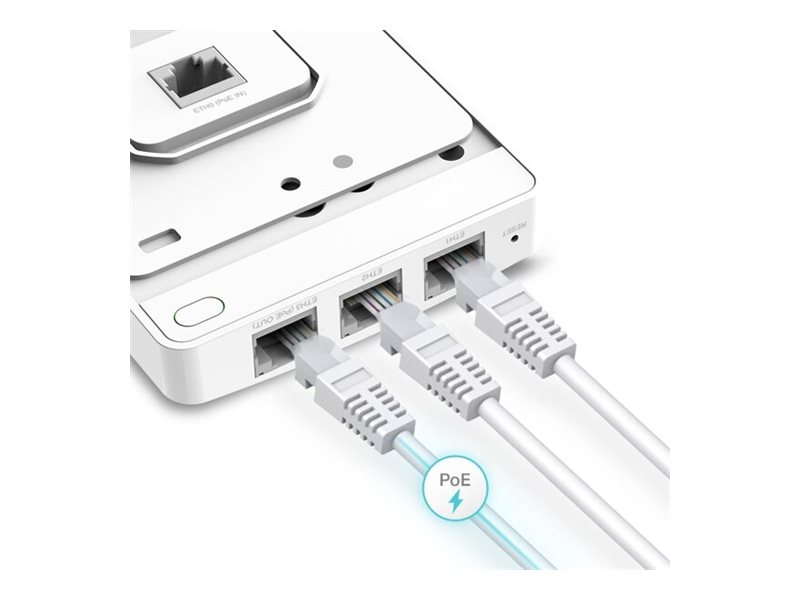 TP-LINK | Omada AC1200 Wireless MU-MIMO Gigabit Wall Plate Access Point | EAP235-Wall | 802.11ac | 2.4 GHz/5 GHz | 867+300 Mbit/s | 10/100/1000 Mbit/s | Ethernet LAN (RJ-45) ports 4 | MU-MiMO Yes | PoE in - Image 9