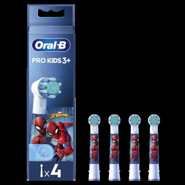 Oral-B Replacement Toothbrush Heads | EB10 4 refill Spiderman | Heads | For kids | Number of brush heads included 4