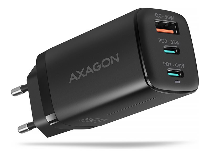 AXAGON GaN wallcharger 3x port (USB-A + 2x USB-C), 65W | ACU-DPQ65 - Image 2