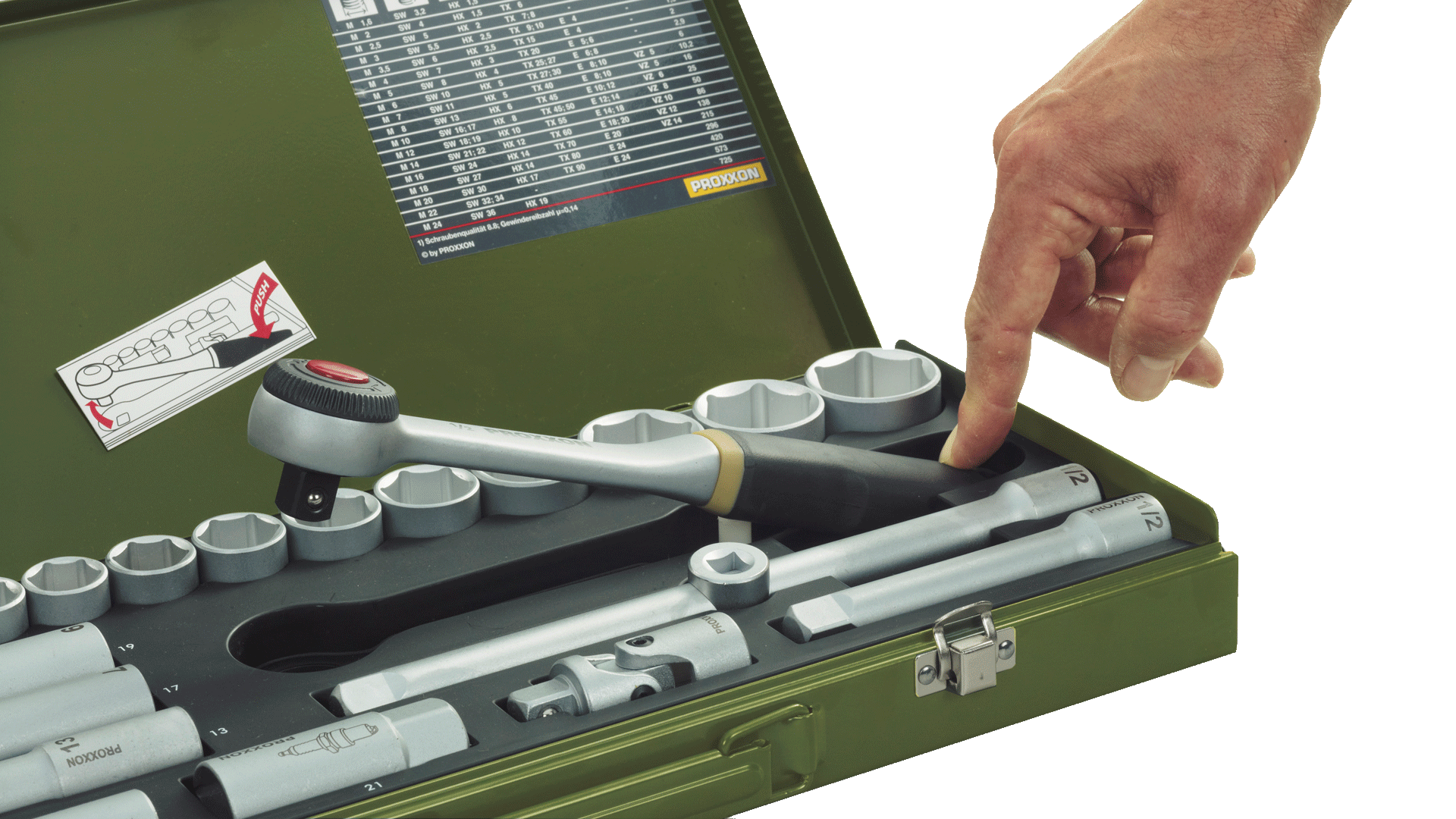 Proxxon | Socket and Ratchet Set, 3/8" | 65 pc(s) - Image 3