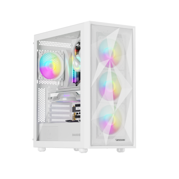 Genesis Gaming PC Case | Diaxid 605 ARGB | Midi Tower | White