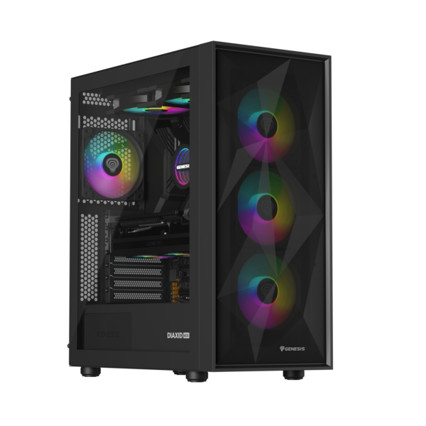 Genesis Gaming PC Case | Diaxid 605 ARGB | Black | Midi Tower