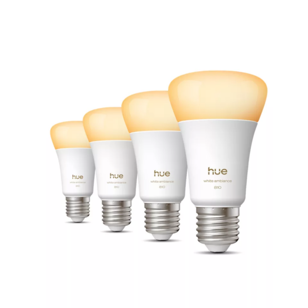 Philips Hue WA 810 A60 4P EU | E27 | 6 W | Warm to cool white light | Bluetooth and Zigbee