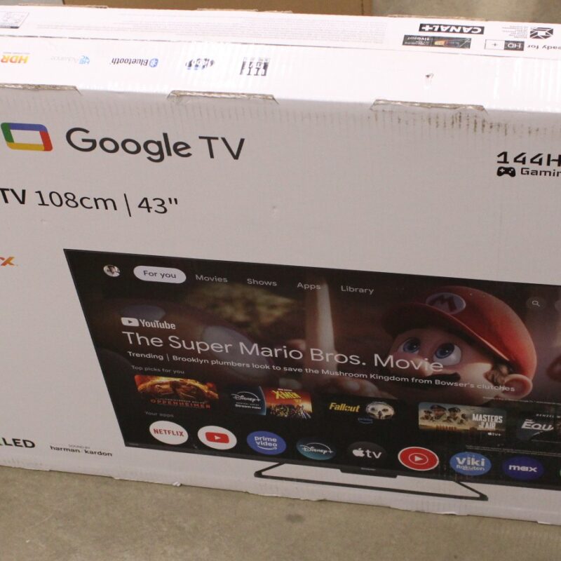 SALE OUT. Sharp 43HR7265E 43" (108cm) QLED 144Hz 4K Ultra HD Google TV, Dolby Vision IQ, Dolby Atmos, Central Stand | SALE OUT. Sharp 43HR7265E | 43 | Smart TV | Google TV | Black | DAMAGED PACKAGING - Image 4