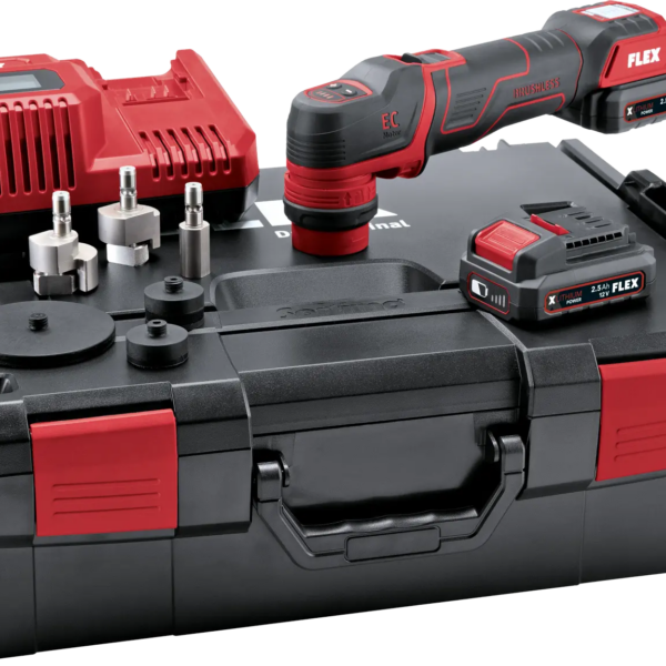 Flex The smart cordless polisher 12 V, rotary and random orbital free-running | PXE 80 12-EC/2.5 SET