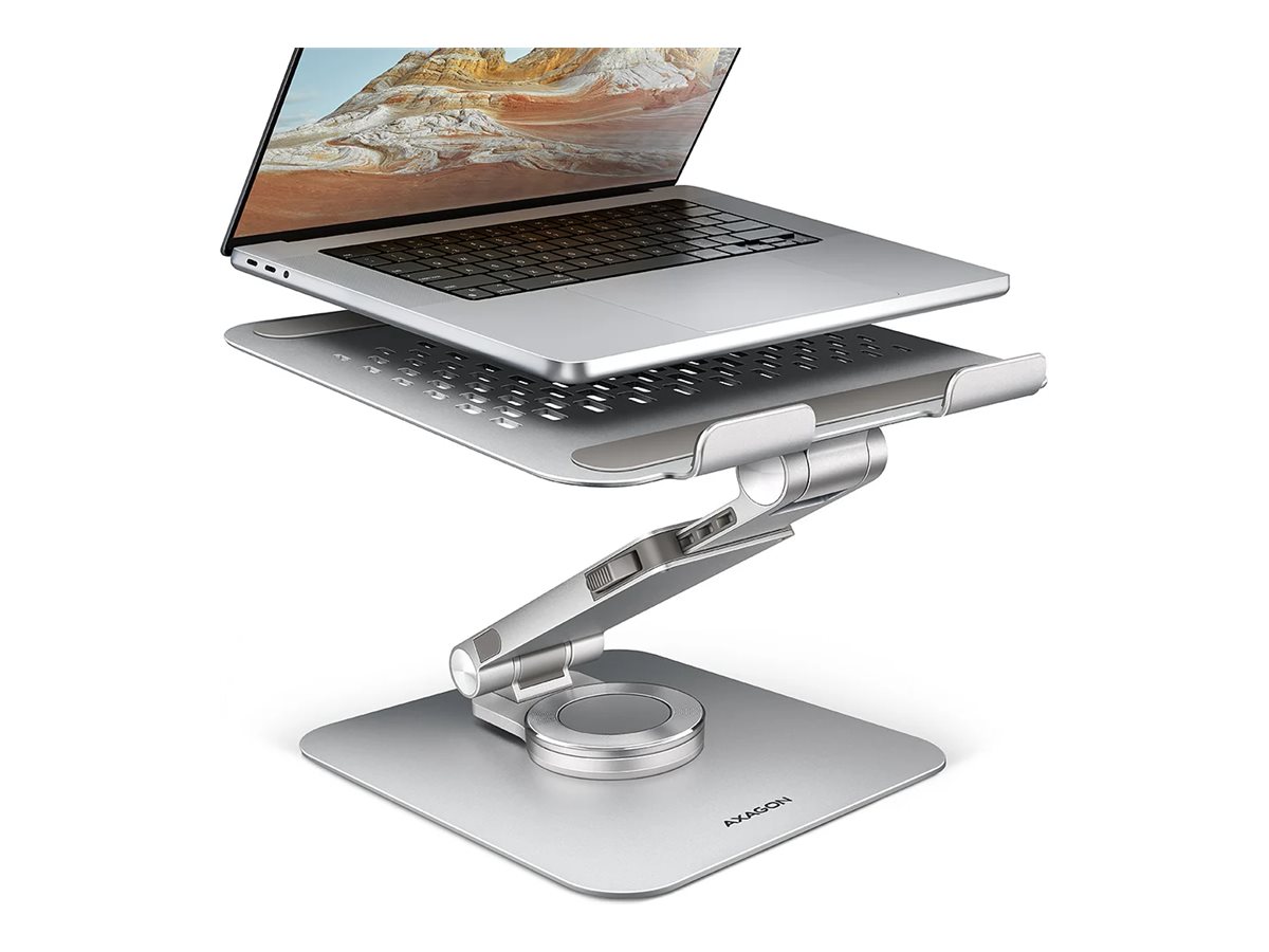 AXAGON Desk Mount | STND-LR stand with 360° rotation for laptops and tablets | Adjustable Height, Angle | 10-17.3 " | Aluminum - Image 2