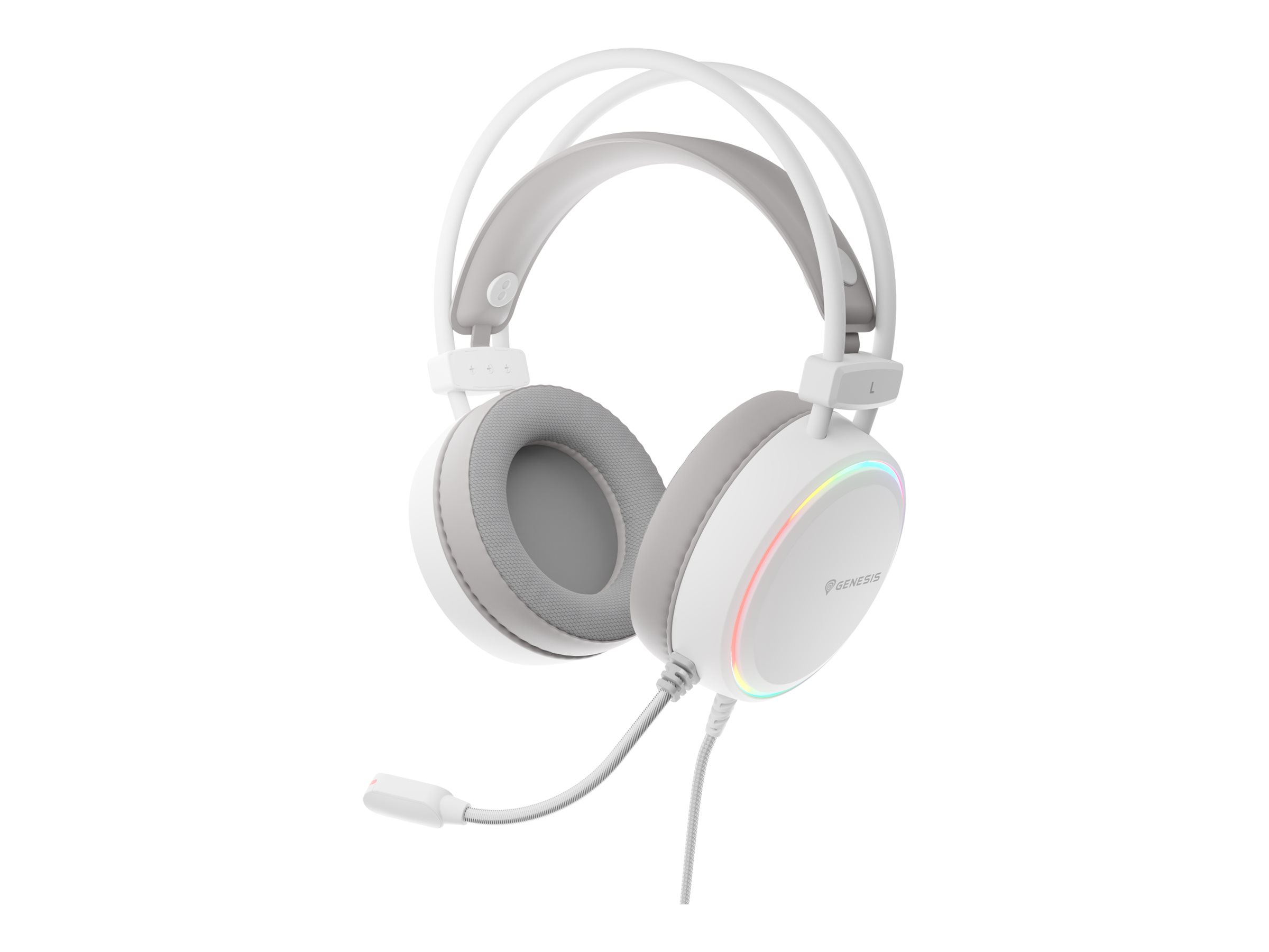 Genesis RGB Gaming Headset | Neon 613 G2 | Wired | Over-ear | Microphone | White - Image 2