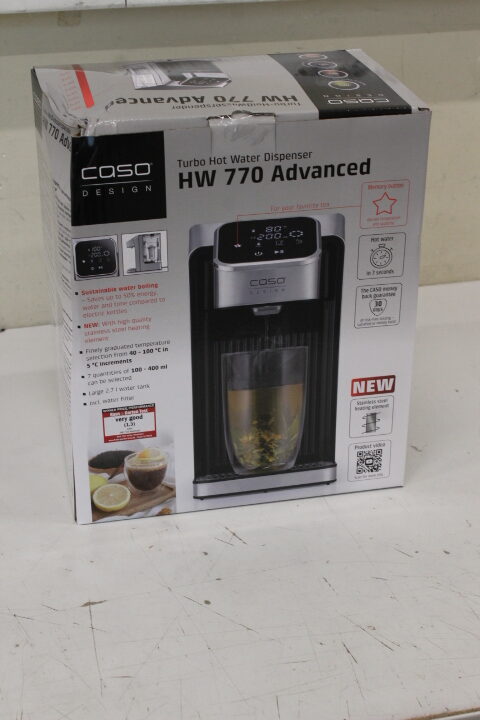 SALE OUT. | Caso | Turbo Hot Water Dispenser | HW 770 Advanced | Water Dispenser | 2600 W | 2.7 L | Plastic/Stainless Steel | Black/Stainless Steel | DAMAGED PACKAGING