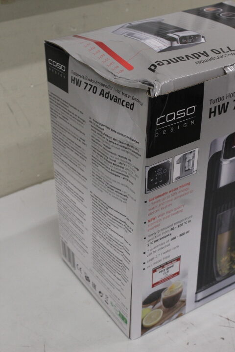 SALE OUT. | Caso | Turbo Hot Water Dispenser | HW 770 Advanced | Water Dispenser | 2600 W | 2.7 L | Plastic/Stainless Steel | Black/Stainless Steel | DAMAGED PACKAGING - Image 4