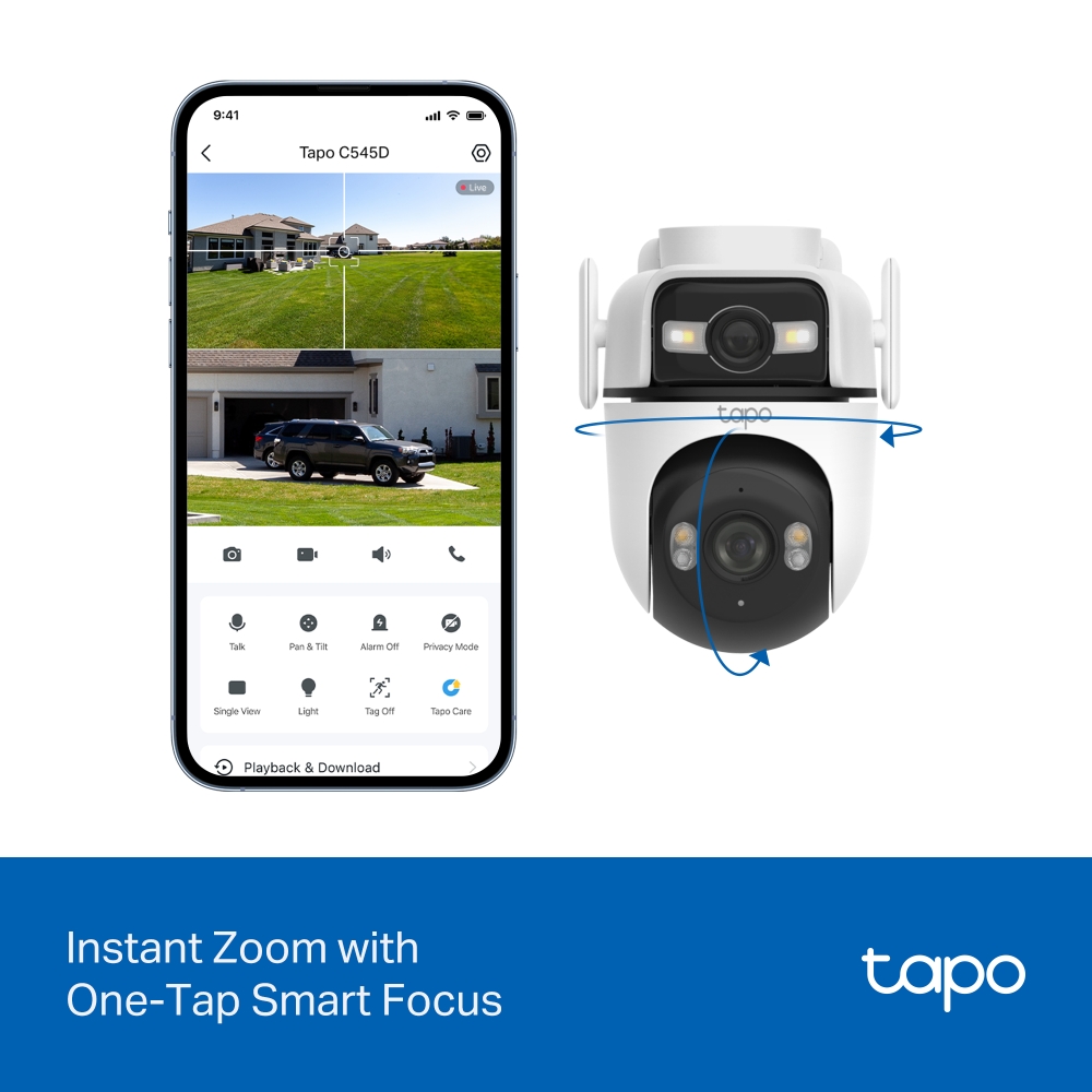 TP-LINK | Dual Lens Security Wi-Fi Camera | Tapo C545D | Dome | 3 MP | 6mm | IP66 | H.264 | MicroSD, up to 512 GB - Image 8