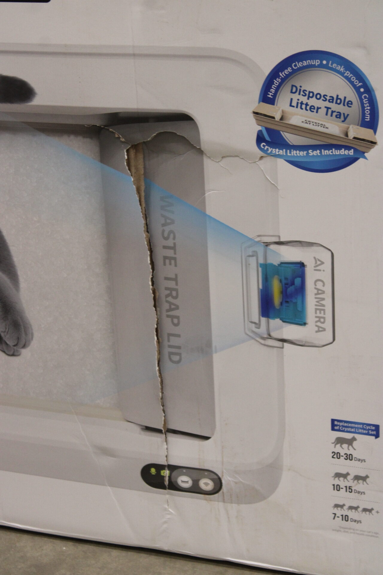 SALE OUT. PETKIT Purobot Crystal Duo with Camera Self-Cleaning Cat Litter Box | White | DAMAGED PACKAGING - Image 2