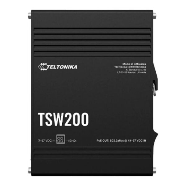 Teltonika TSW200 | Industrial POE+ Ethernet Switch | DIN rail mountable | SFP ports quantity 2 | PoE+ ports quantity 8