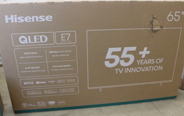SALE OUT. Hisense 65E7Q 65" (164 cm) UHD QLED Smart TV | SALE OUT. Hisense UHD QLED Smart TV | 65E7Q | 65" | Smart TV | VIDAA OS | UHD | Black | DAMAGED PACKAGING