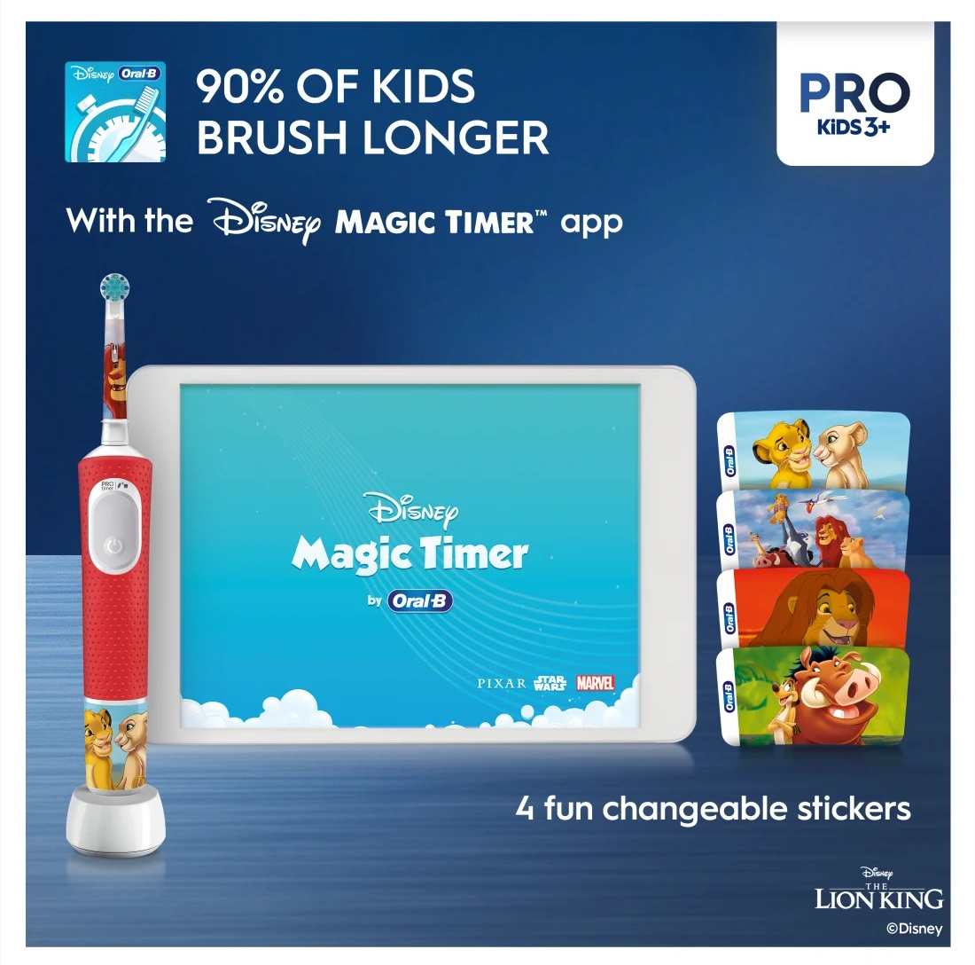 Braun | Electric Toothbrush | Vitality PRO Kids 3+ Lion King | Rechargeable | For children | Number of brush heads included 1 | Number of teeth brushing modes 2 - Image 5