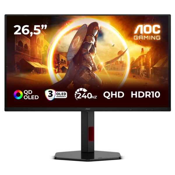 AOC | Q27G4ZDR | 27 " | QD-OLED | QHD | 16:9 | 240 Hz | 0.03 ms | 2560 x 1440 pixels | 400 cd/m² | HDMI ports quantity 2 | Black