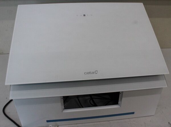 SALE OUT. CATA Hood | THALASSA PRO 60 GWH | Wall mounted | Energy efficiency class A+++ | Width 60 cm | 842 m³/h | Electronic | LED | White Glass | UNPACKED, DENT CORPUS ON BACK