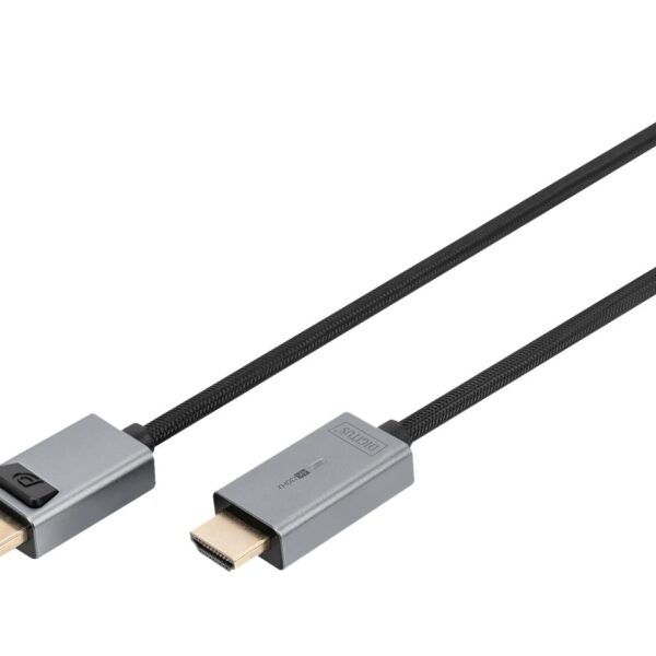 Digitus 4K DisplayPort Adapter Cable, DP - HDMI Type A | DB-340202-018-S | 1.8 m