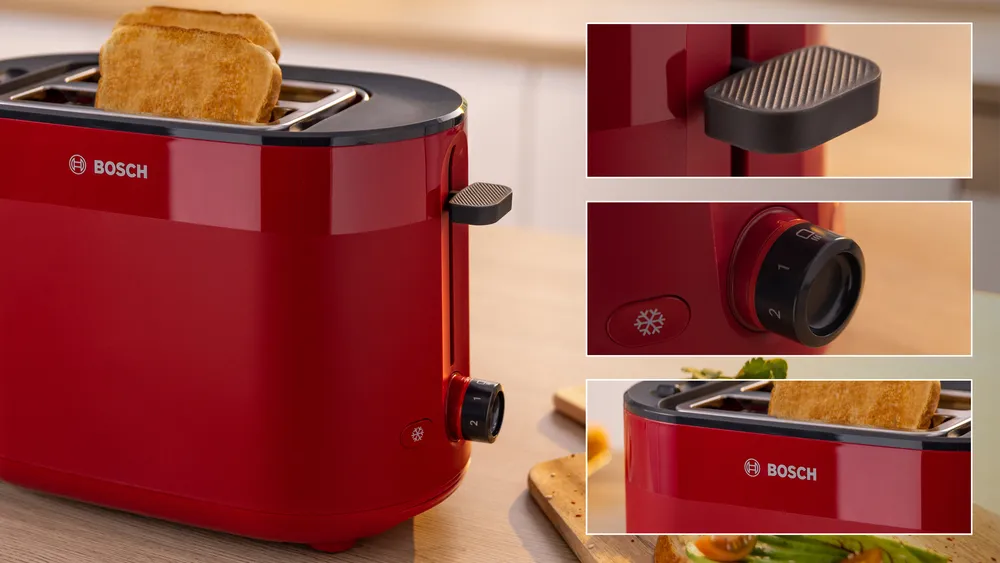 Bosch Compact Toaster | TAT2M124 MyMoment | Power 950 W | Number of slots 2 | Housing material Plastic | Red - Image 5