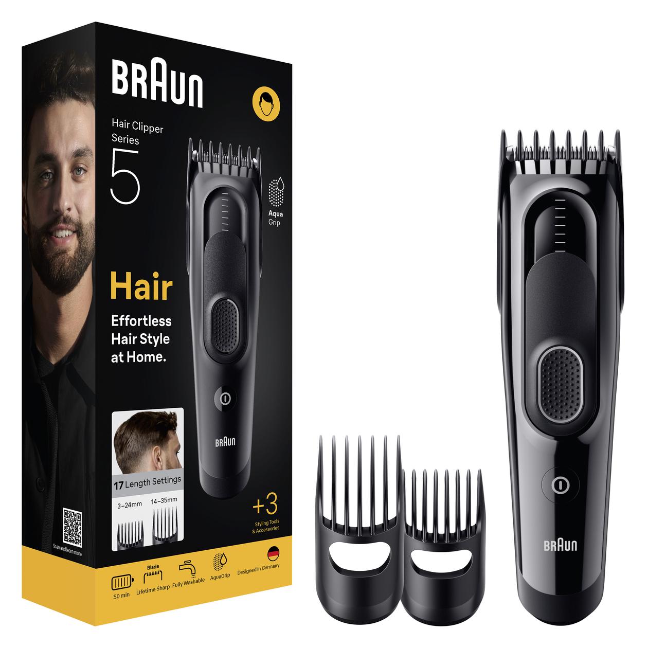 Braun Hair Clipper | HC5530 Series 5 | Cordless | Number of length steps 17 | Black - Image 4