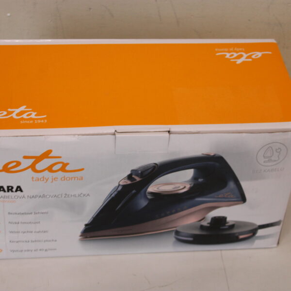 SALE OUT. ETA ETA127690000 Kiara Iron, Ceramic, 2200 W, Water tank 220 ml, Black | ETA | Iron | Kiara ETA127690000 | Cordless Steam Iron | 2200 W | Water tank capacity 220 ml | Continuous steam 40 g/min | Steam boost performance 90 g/min | Black | DAMAGED PACKAGING, BROKEN  WATER CUP, SCRATCHED, SCRATCHED PAINT FROM FRONT  OF IRON