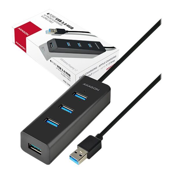 AXAGON HUE-S2BL USB3.0 CHARGING hub | AXAGON