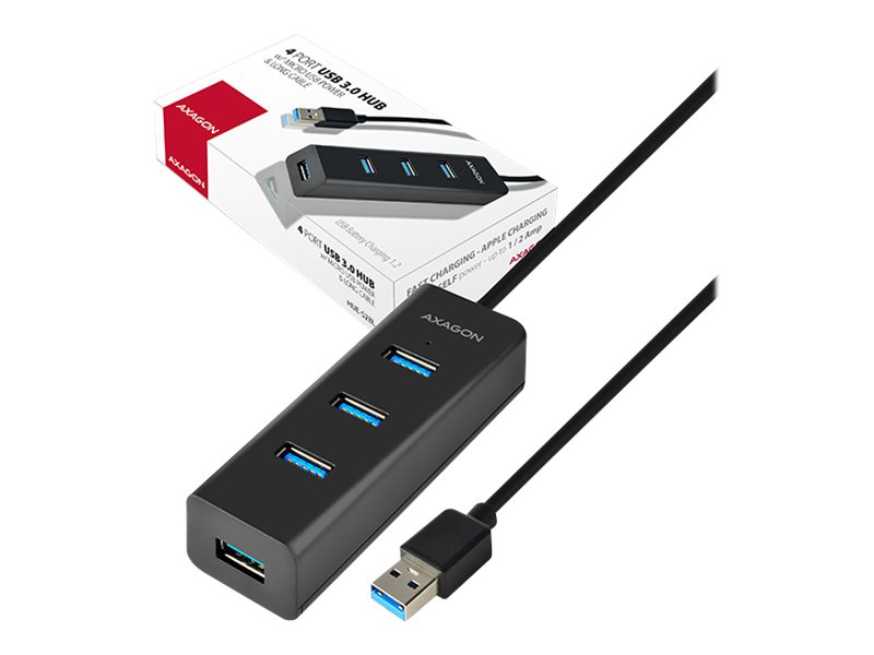 AXAGON HUE-S2BL USB3.0 CHARGING hub | AXAGON