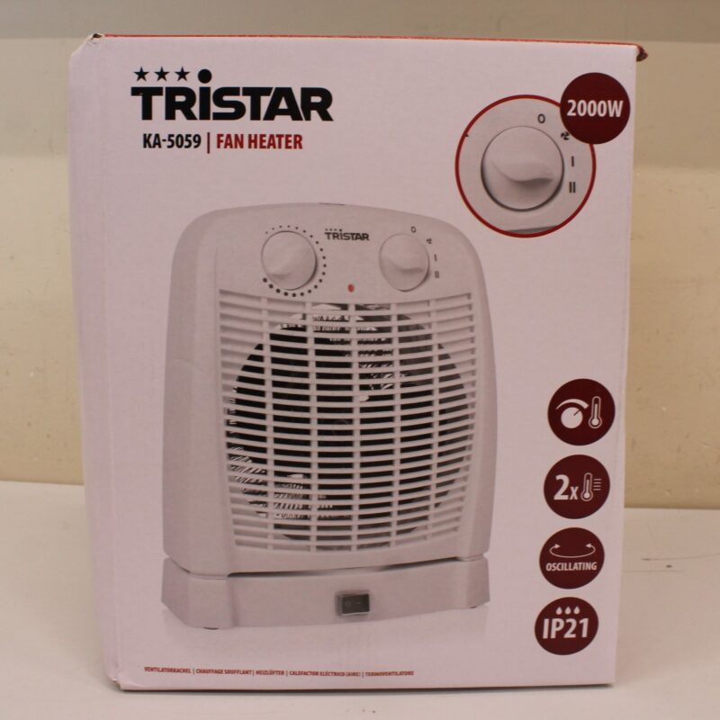 SALE OUT. Tristar | Heater | KA-5059 | Fan Heater | Suitable for rooms up to 60 m³ | DAMAGED PACKAGING | White | 2000 W - Image 2