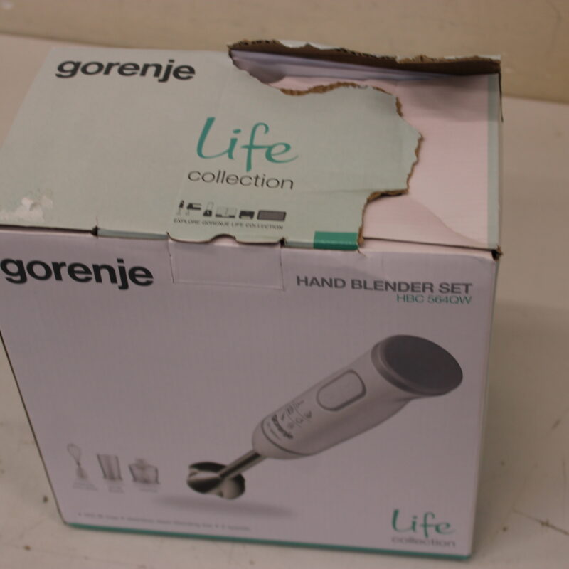 SALE OUT. Gorenje HBC564QW Blender, Hand, Power 560 W, White | Gorenje Blender | HBC564QW | Hand Blender | 560 W | Number of speeds Variable | Chopper | White | DAMAGED PACKAGING