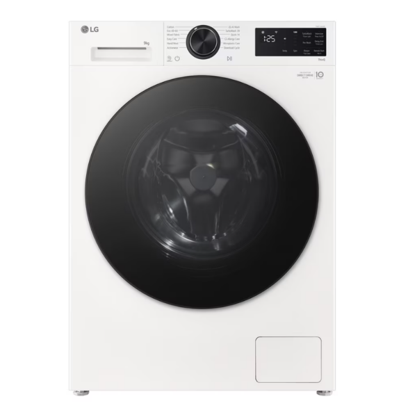 LG Washing machine | F2X50S9TWB | Energy efficiency class A | Front loading | Washing capacity 9 kg | 1200 RPM | Depth 48 cm | Width 60 cm | Display | LED | Steam function | Direct drive | Wi-Fi | White