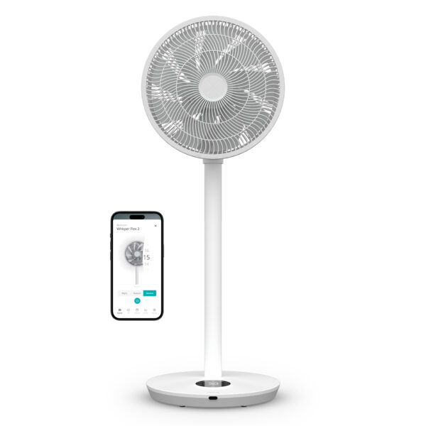 Duux Fan | Whisper Flex 2 | Stand Fan | White | Diameter 34 cm | Number of speeds 30 | Oscillation | 2-21.5 W | Remote control