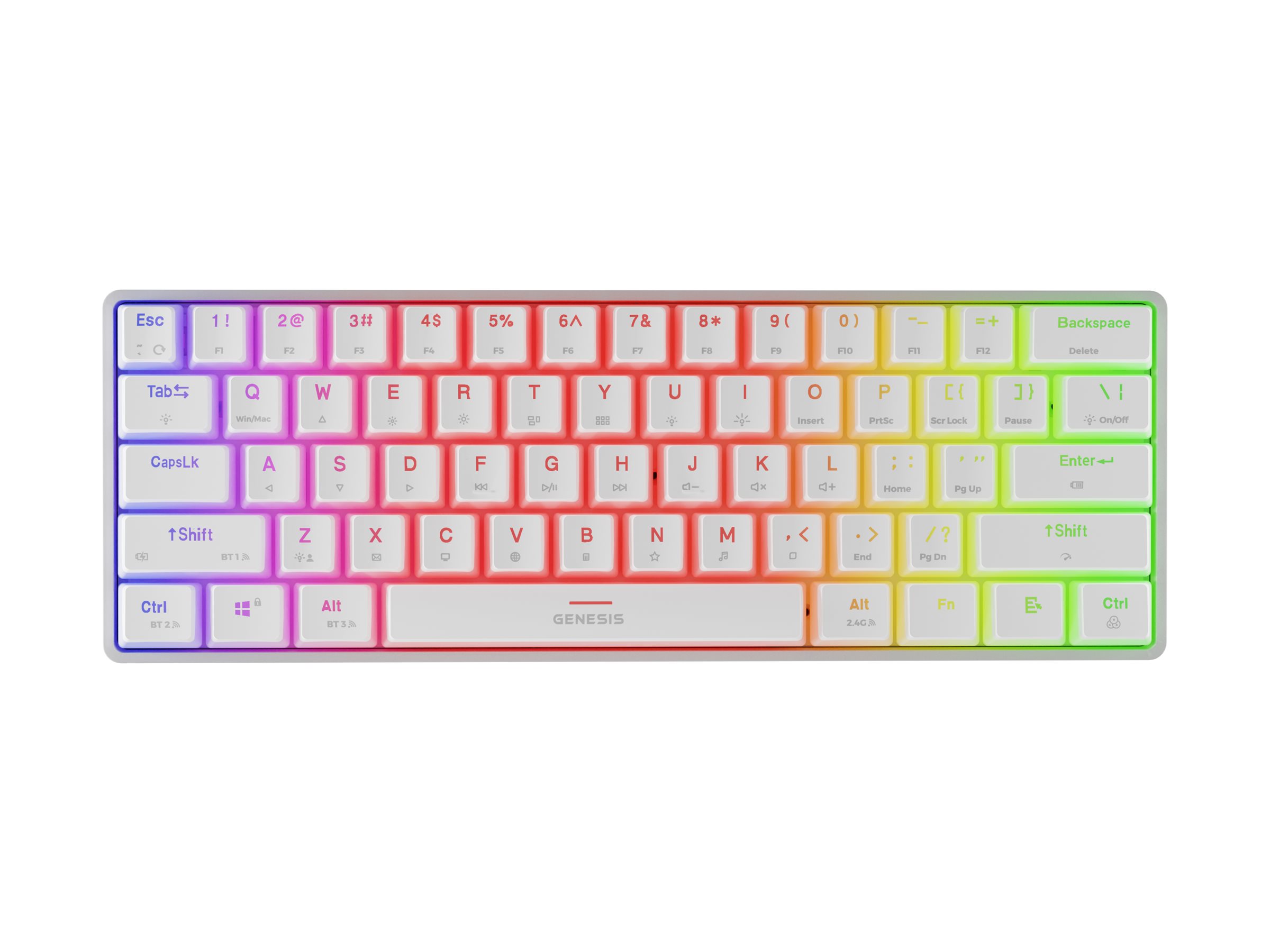 Genesis | THOR 660 G2 | Gaming Keyboard | Wireless/Wired | US | RGB | White | 2.4GHz, Bluetooth, USB-C | Linear - Image 4