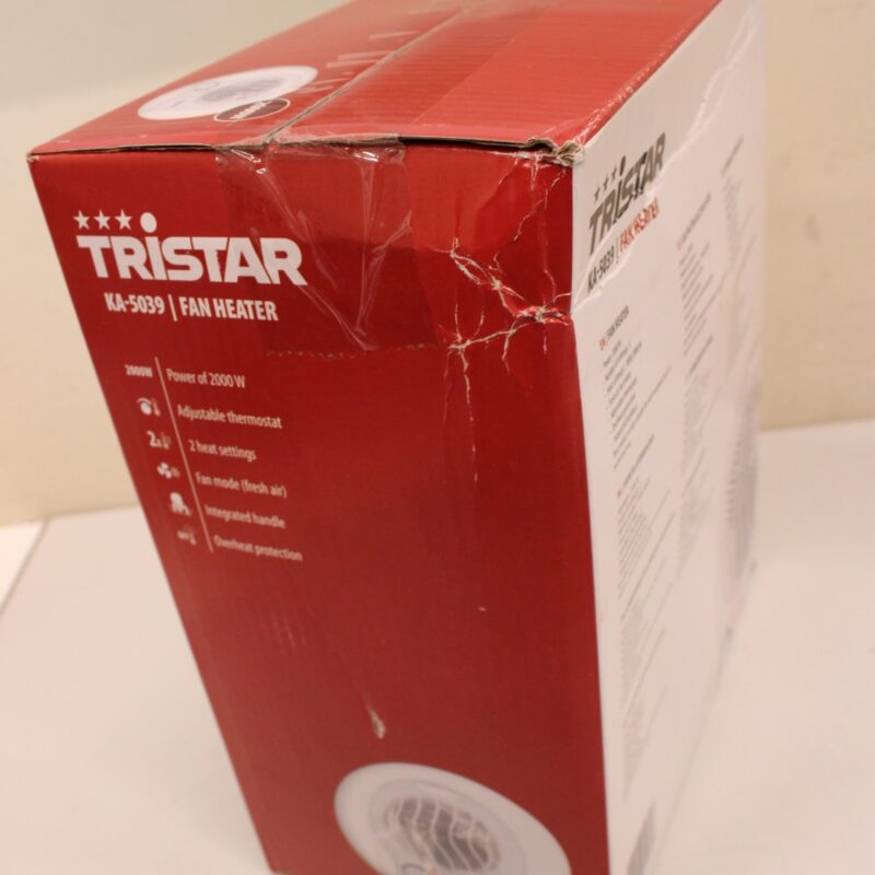 SALE OUT. Tristar KA-5039 Electric Fan Heater, 3 Adjustable Settings, Power 2000 W, White | Tristar Heater | KA-5039 | Fan Heater | 2000 W | Suitable for rooms up to 60 m³ | White | DAMAGED PACKAKING - Image 2