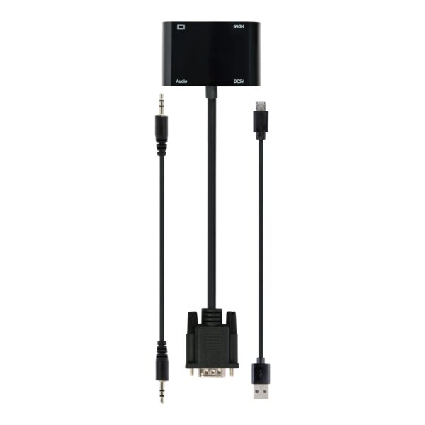 Gembird A-VGA-HDMI-02 VGA to HDMI + VGA adapter cable, 0.15 m, black | Cablexpert