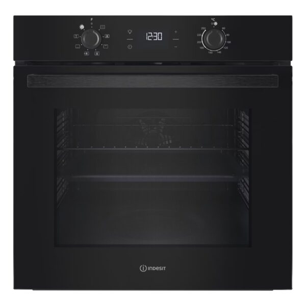 INDESIT Oven | IO K55C B | 71 L | Electric | Catalytic | Electronic | Height 59.5 cm | Width 59.5 cm | Black