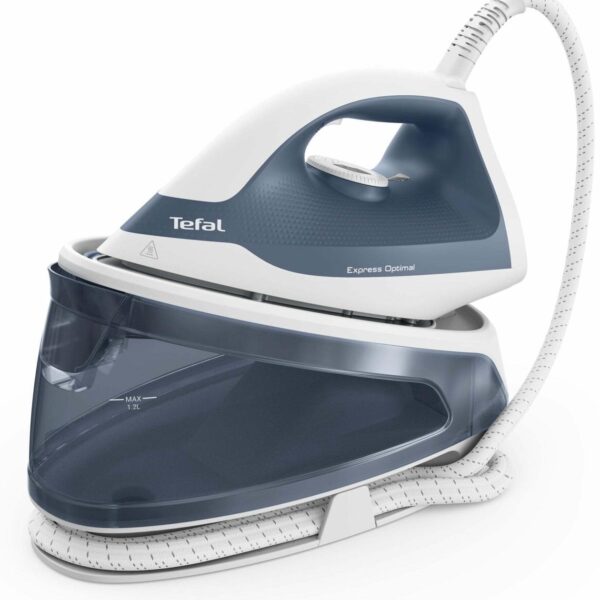 TEFAL Steam generator iron | FV2C41E0 Express Optimal | 2400 W | 1.2 L | 5 bar | Auto power off | Vertical steam function | Calc-clean function | Blue/White