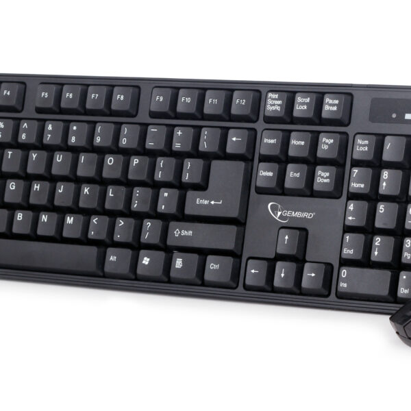 Gembird | Desktop Set | KBS-W-01_LT | Keyboard and Mouse Set | Wireless | Mouse included | US/LT | Black | Numeric keypad