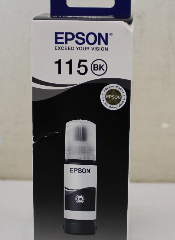 SALE OUT. Epson 115 ECOTANK PIGMENT BLACK INK BOTTLE | SALE OUT. Epson 115 ECOTANK | Ink Bottle | Black | DAMAGED PACKAGING