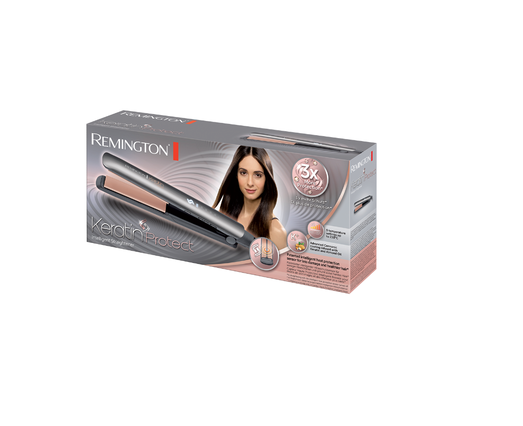 Remington | Hair Straightener | S8598 Smartpro | Ceramic heating system | Display Digital | Temperature (min) 150 °C | Temperature (max) 230 °C | Number of heating levels 5 | Grey - Image 3