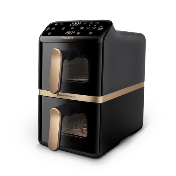 Philips Dual Basket Airfryer | NA462/70 4000 Series | Power 2750 W | Capacity 10 L | Rapid Air technology | Black