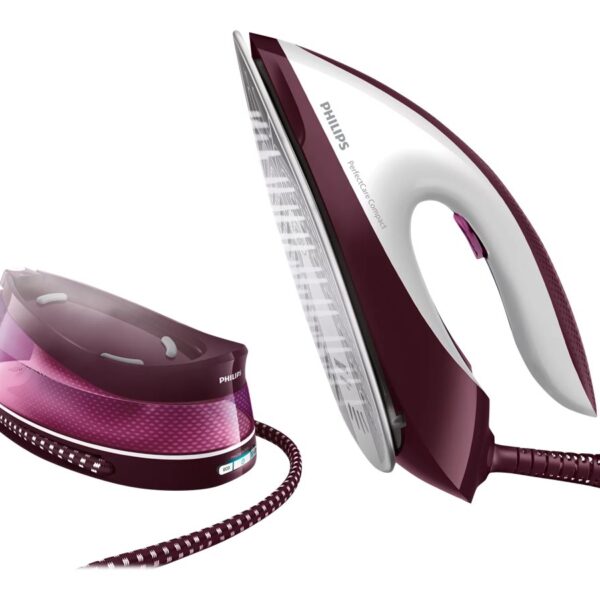 Philips Steam Station | GC7842/40 PerfectCare Compact | 2400 W | 1.5 L | 6.5 bar | Auto power off | Vertical steam function | White/Purple