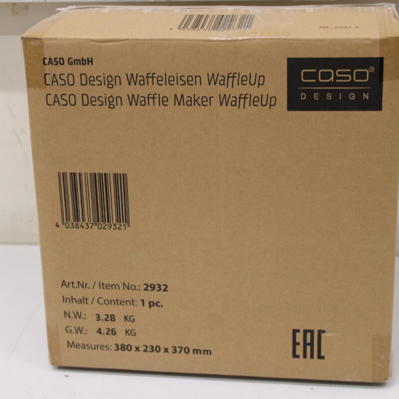 SALE OUT. Caso WaffleUp Waffle Maker, 800 W, Stainless Steel, DAMAGED PACKAGING | Caso WaffleUp | Waffle Maker | 800 W | Number of pastry 1 | Waffle | Silver | USED, DIRTY, SCRATCHED, MISSING SPATULA - Image 2