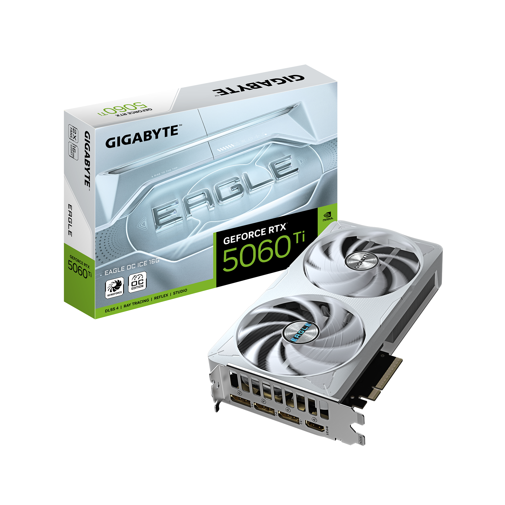 Gigabyte GeForce RTX 5060 Ti EAGLE OC ICE 16G | NVIDIA | 16 GB | GeForce RTX 5060 Ti | GDDR7 | HDMI ports quantity 1 | PCI-E 5.0