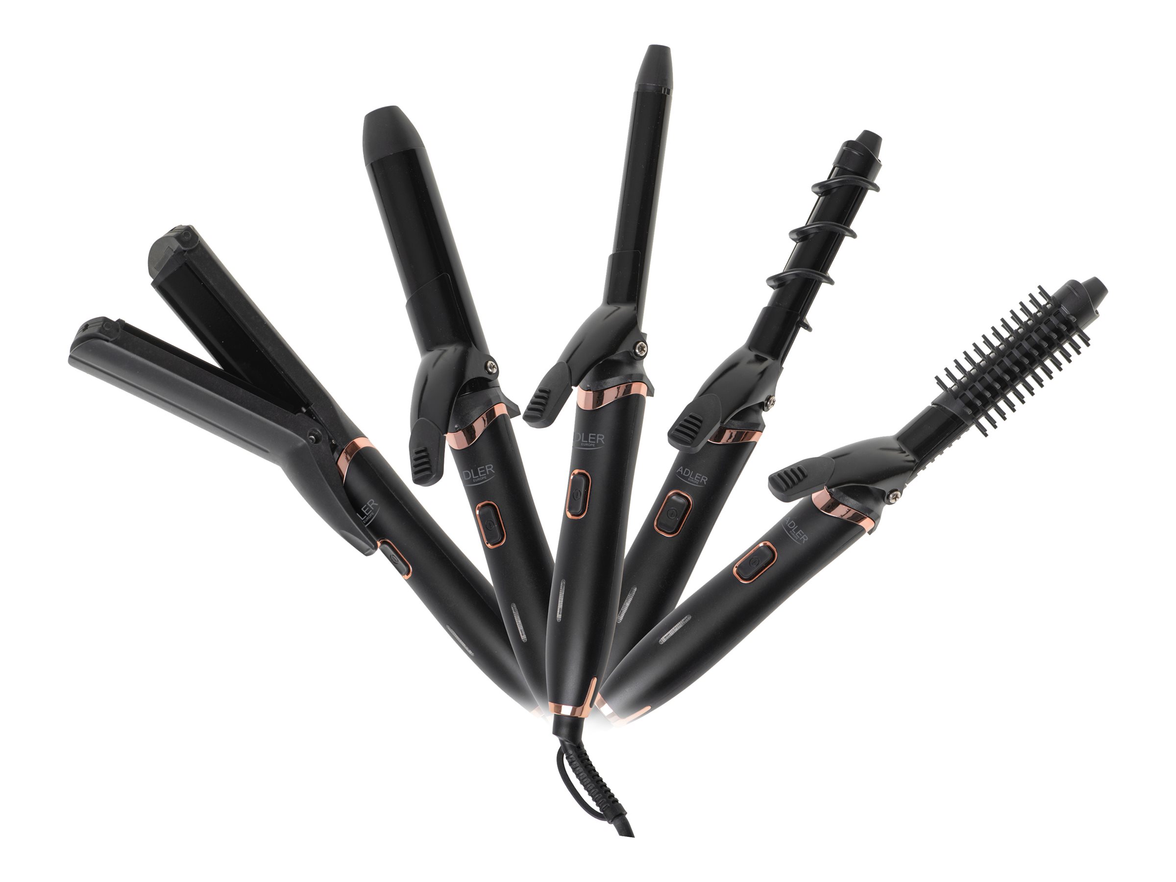 Adler Hair Styling Set 5-in-1 | AD 2028 | Ceramic heating system | 1200 W | Black