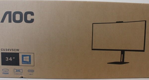 SALE OUT. AOC | CU34V5CW/BK | 34 " | VA | 21:9 | 100 Hz | 4 ms | 3440 x 1440 pixels | HDMI ports quantity 1 | Warranty 36 month(s) | DAMAGED PACKAGING